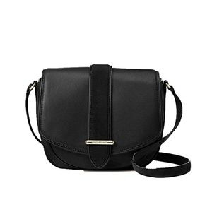 Kate Spade Black Leather & Suede Saddle Bag